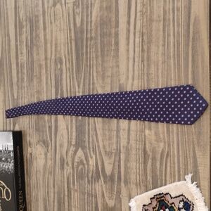 Yves Saint Laurent YSL navy tie with little round flower design